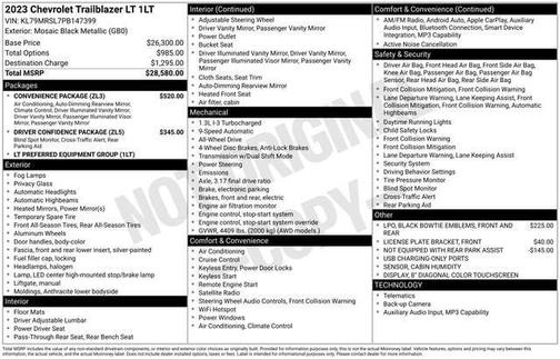 Mosaic Black Metallic 2023 Chevrolet Trailblazer LT