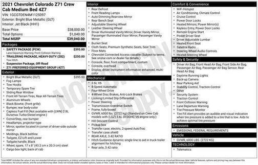 2021 Chevrolet Colorado Z71