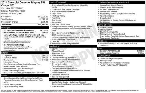 2014 Chevrolet Corvette Stingray Z51