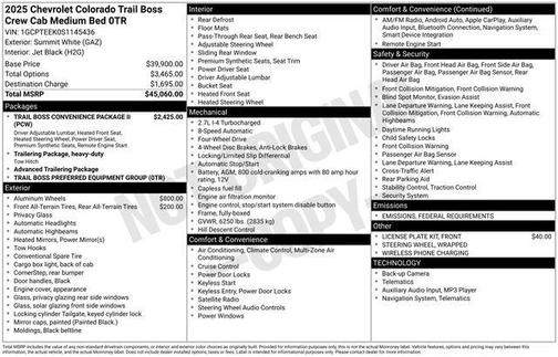 2025 Chevrolet Colorado Trail Boss