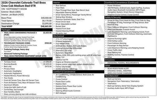 2026 Chevrolet Colorado Trail Boss