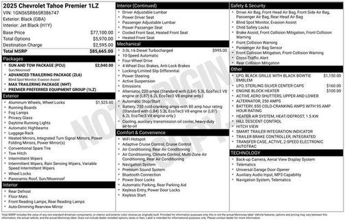 2025 Chevrolet Tahoe Premier