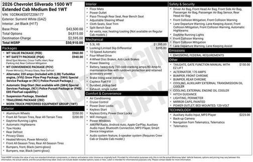 2026 Chevrolet Silverado 1500 WT