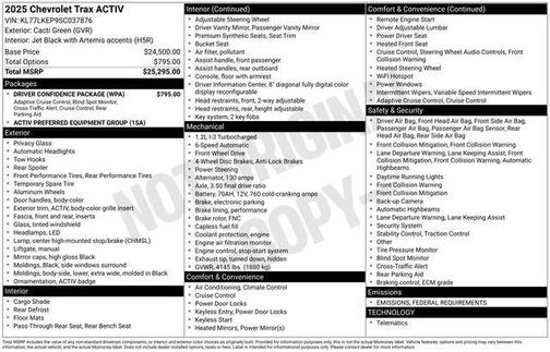 2025 Chevrolet Trax FWD ACTIV