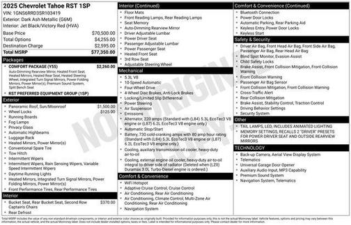 2025 Chevrolet Tahoe 4WD RST