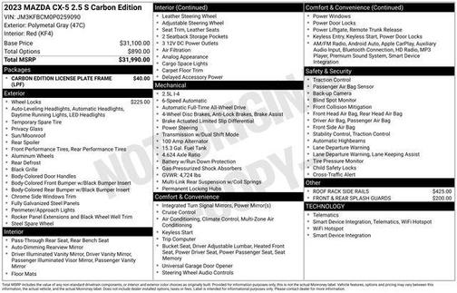 2023 Mazda CX-5 Carbon Edition
