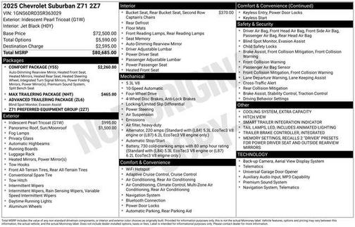 Iridescent Pearl Tricoat 2025 Chevrolet Suburban 4WD Z71