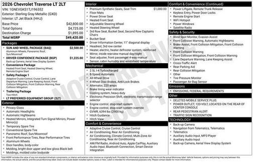 2026 Chevrolet Traverse LT