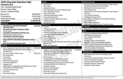 2025 Chevrolet Suburban 4WD High Country