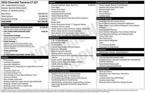 2026 Chevrolet Traverse LT