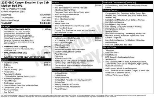 Onyx Black 2023 GMC Canyon Elevation