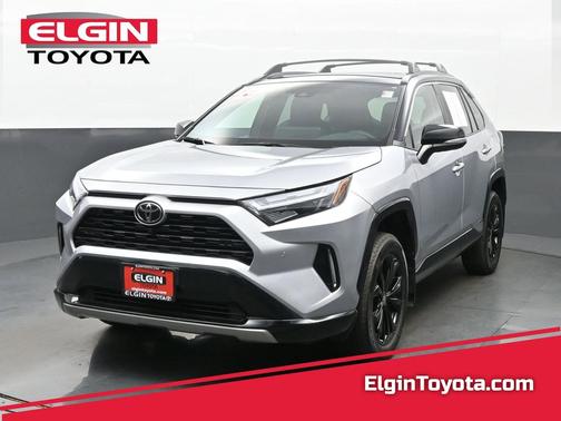 Silver Sky Metallic/Midnight Black Metallic 2025 Toyota RAV4 Hybrid SE