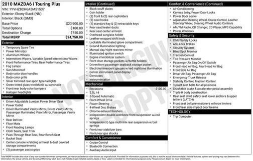 2010 Mazda Mazda6 i Touring Plus