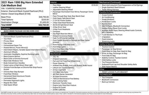 2021 RAM 1500 Big Horn