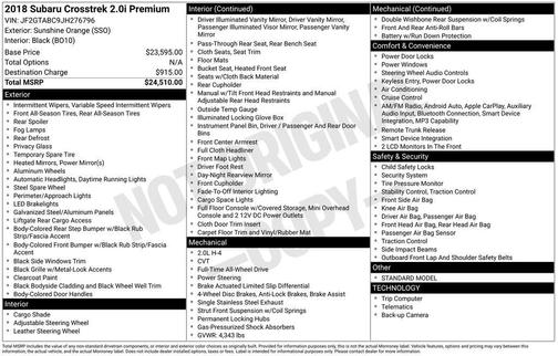 2018 Subaru Crosstrek 2.0i Premium