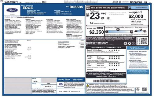Black Metallic 2024 Ford Edge SEL