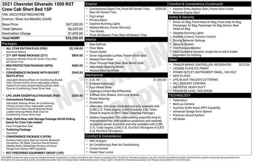 Silver Ice Metallic 2021 Chevrolet Silverado 1500 RST