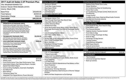 2017 Audi A4 2.0T Premium Plus