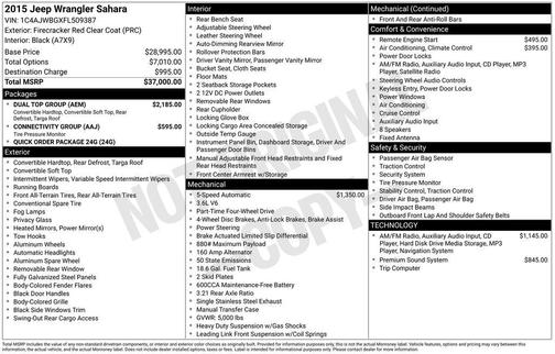 2015 Jeep Wrangler Sahara