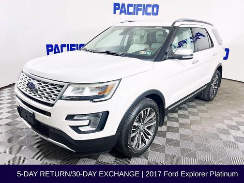 White Platinum Clearcoat Metallic 2017 Ford Explorer Platinum