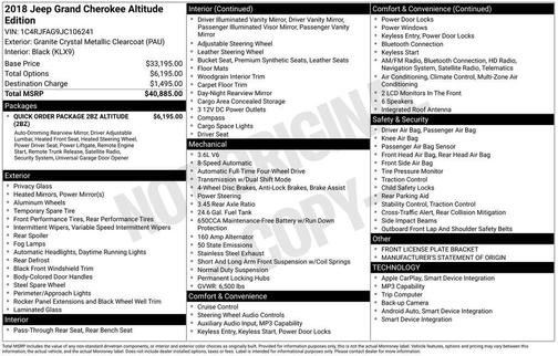 2018 Jeep Grand Cherokee Altitude