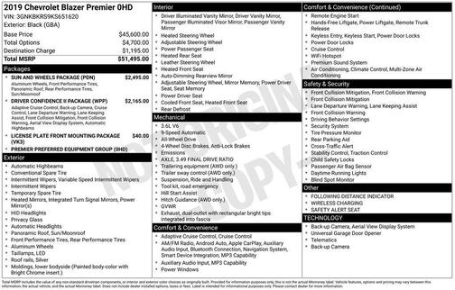 Black 2019 Chevrolet Blazer Premier