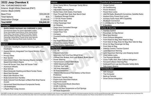 2022 Jeep Cherokee X