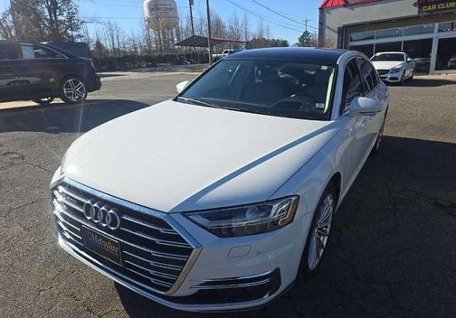 Glacier White Metallic 2019 Audi A8 L 55
