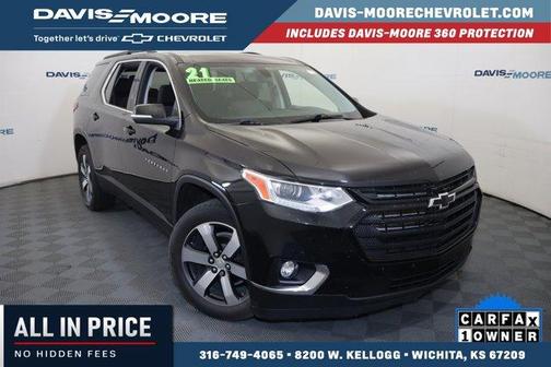 Mosaic Black Metallic 2021 Chevrolet Traverse LT Cloth