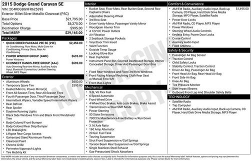 2015 Dodge Grand Caravan AVP/SE