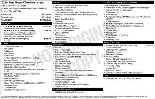 2016 Jeep Grand Cherokee Laredo