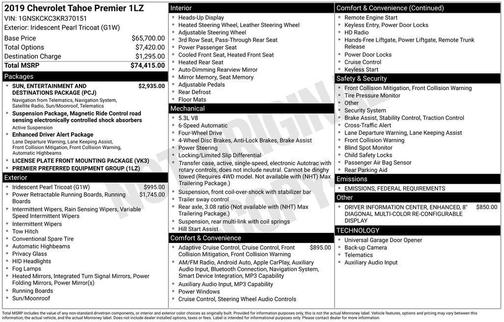 2019 Chevrolet Tahoe Premier