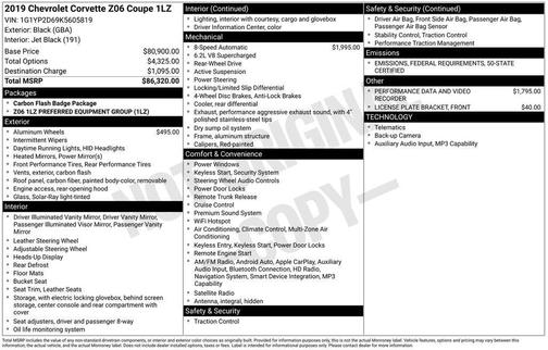 2019 Chevrolet Corvette Z06