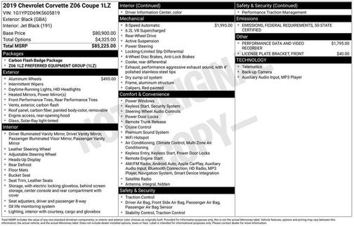 2019 Chevrolet Corvette Z06