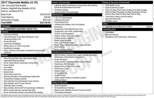 2017 Chevrolet Malibu 1LS