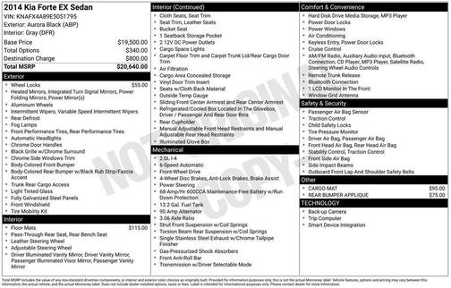 Black 2014 Kia Forte EX