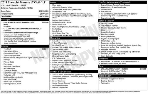 2019 Chevrolet Traverse LT Cloth