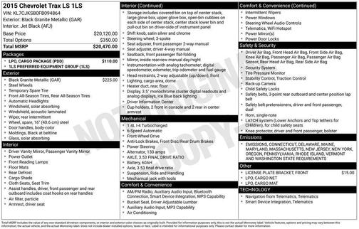 2015 Chevrolet Trax 1LS