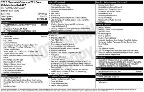 2020 Chevrolet Colorado Z71