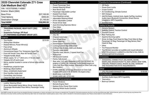 2020 Chevrolet Colorado Z71