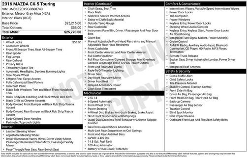 2016 Mazda CX-5 Touring