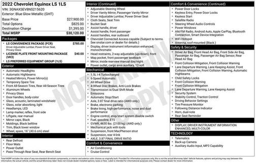 Blue 2022 Chevrolet Equinox LS