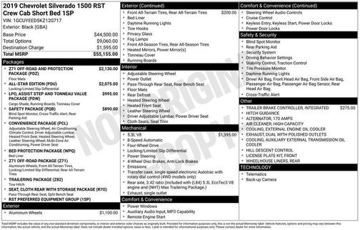 Black 2019 Chevrolet Silverado 1500 RST