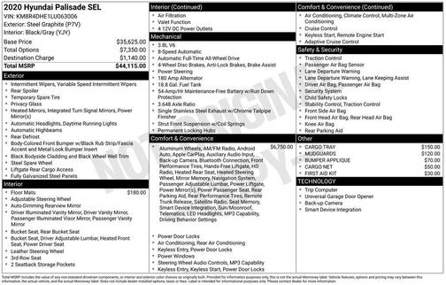 2020 Hyundai PALISADE SEL