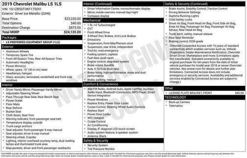 2019 Chevrolet Malibu 1LS