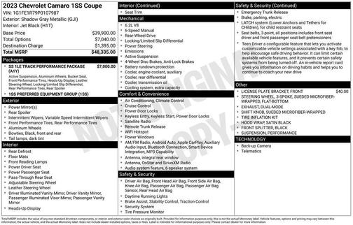 2023 Chevrolet Camaro 1SS