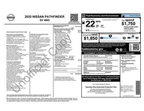 2020 Nissan Pathfinder SV 4WD