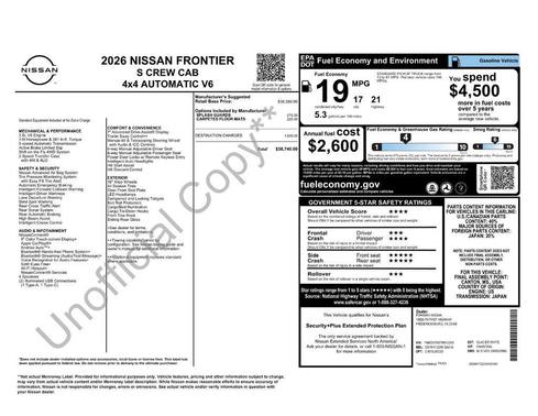 2026 Nissan Frontier S