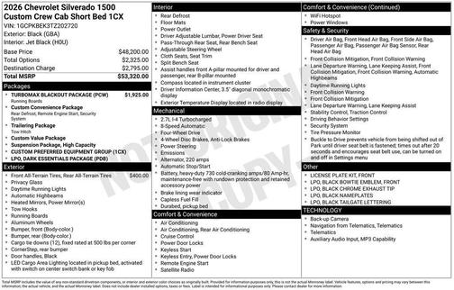 2026 Chevrolet Silverado 1500 Custom
