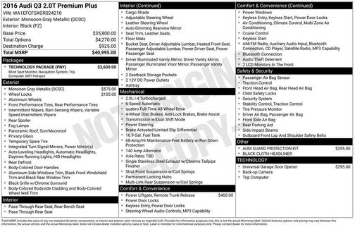 2016 Audi Q3 2.0T Premium Plus